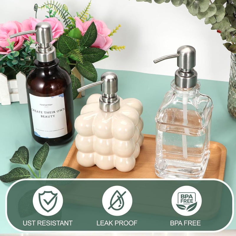 Tuipmui Soap Dispenser Pump Replacement, Kitchen and Bathroom Soap Pump Replacement, Reusable 304 Stainless Steel Hand Soap Pump, Shampoo and hand soap pump, Standard Diameter 28/400 Neck Size (2 PCS) - Image 4